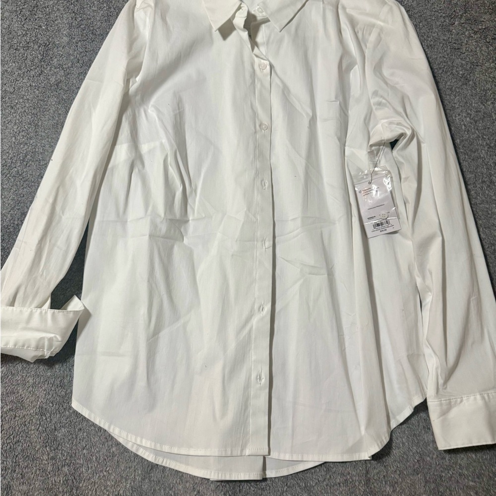 Nine West Crisp White Collared Shirt